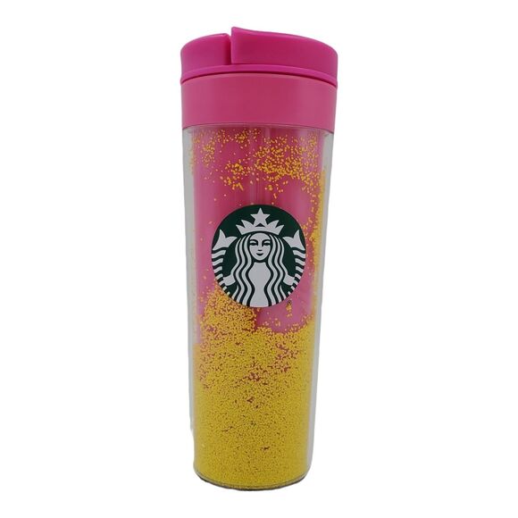 New Starbucks Yellow Sand Design Tumbler From Germany Pink Yellow - Picture 8 of 8